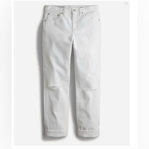 J. Crew Slouchy Boyfriend Distressed Jean White